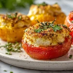 Gebackene Ziegenkäse-Tomaten im Airfryer sind ein köstliches Gericht.