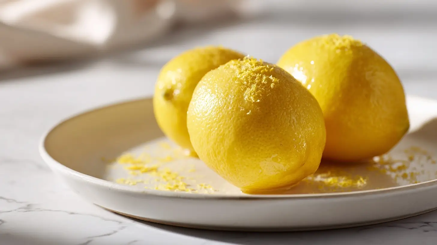 Gebackene Zitronen frisch zubereitet in der Heißluftfritteuse.