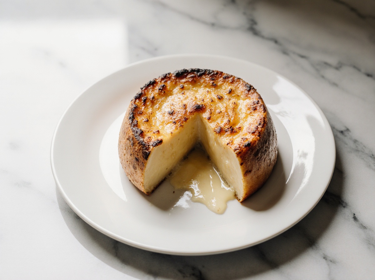 Gebackener Camembert aus der Heißluftfritteuse lecker und knusprig.