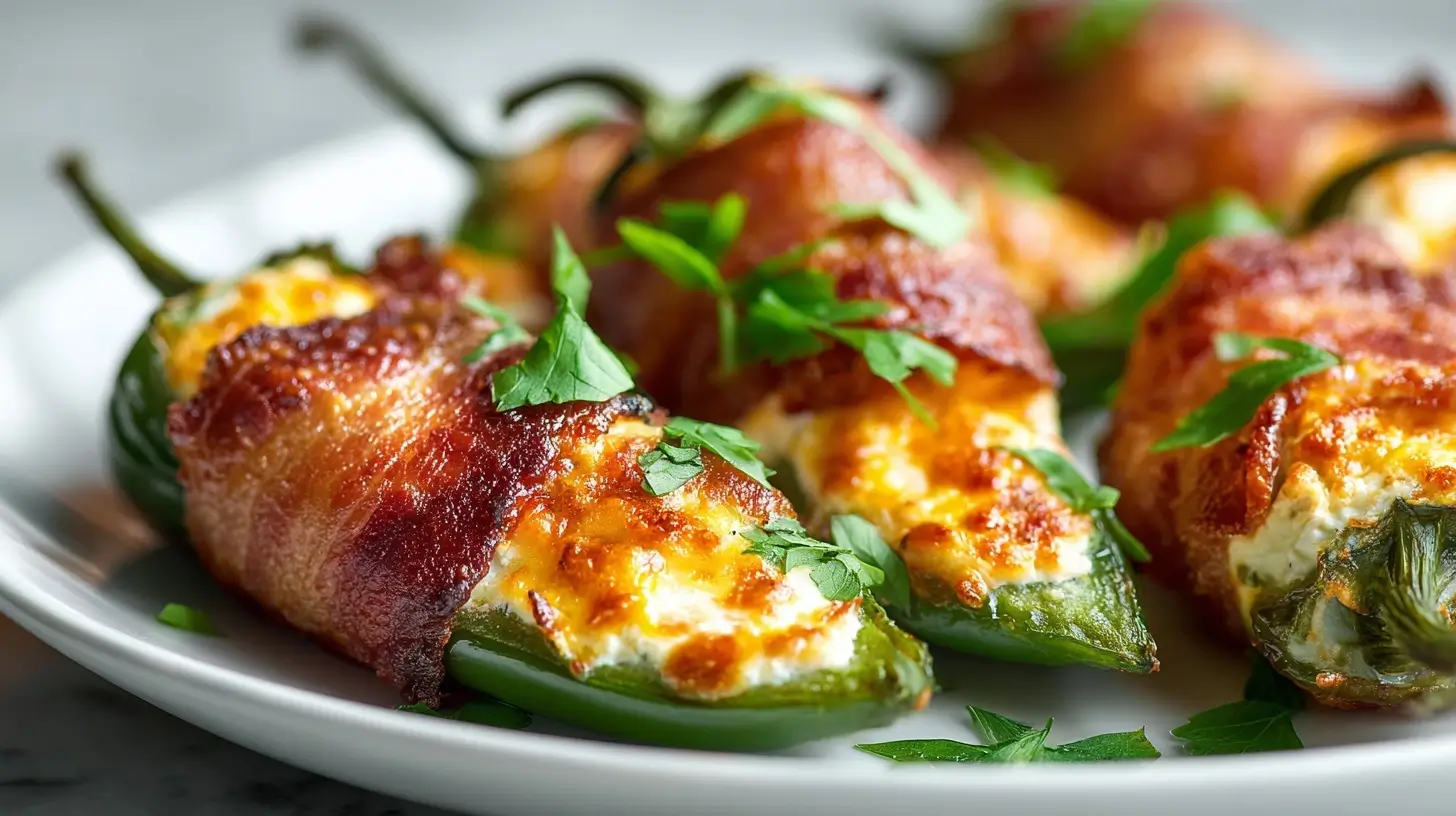 Gefüllte Chilischoten mit Frischkäse, lecker zubereitet in der Heißluftfritteuse.