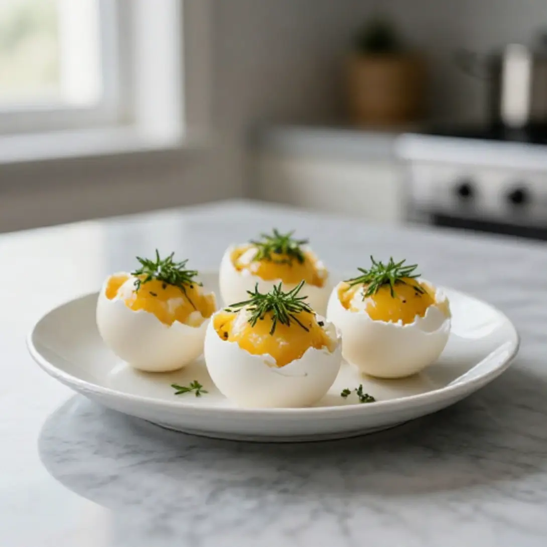 Gefüllte Ostereier aus dem Airfryer - perfekt für das Osternfest.