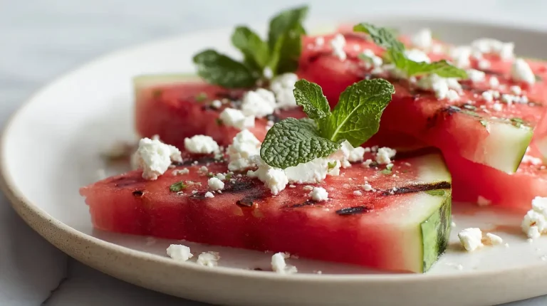 Gegrillte Wassermelone mit Feta im Airfryer - ein erfrischendes Sommergericht.