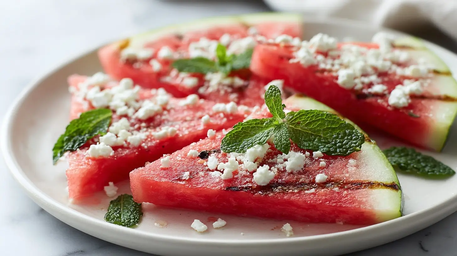 Gegrillte Wassermelone mit Feta aus der Heißluftfritteuse