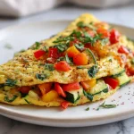 Leckeres Gemüse Omelett im Airfryer zubereitet.