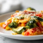 Leckerer Gemüseauflauf in der Heißluftfritteuse zubereitet.