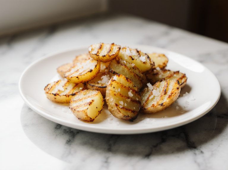 Leckere Gitterkartoffeln in der Heißluftfritteuse zubereitet.