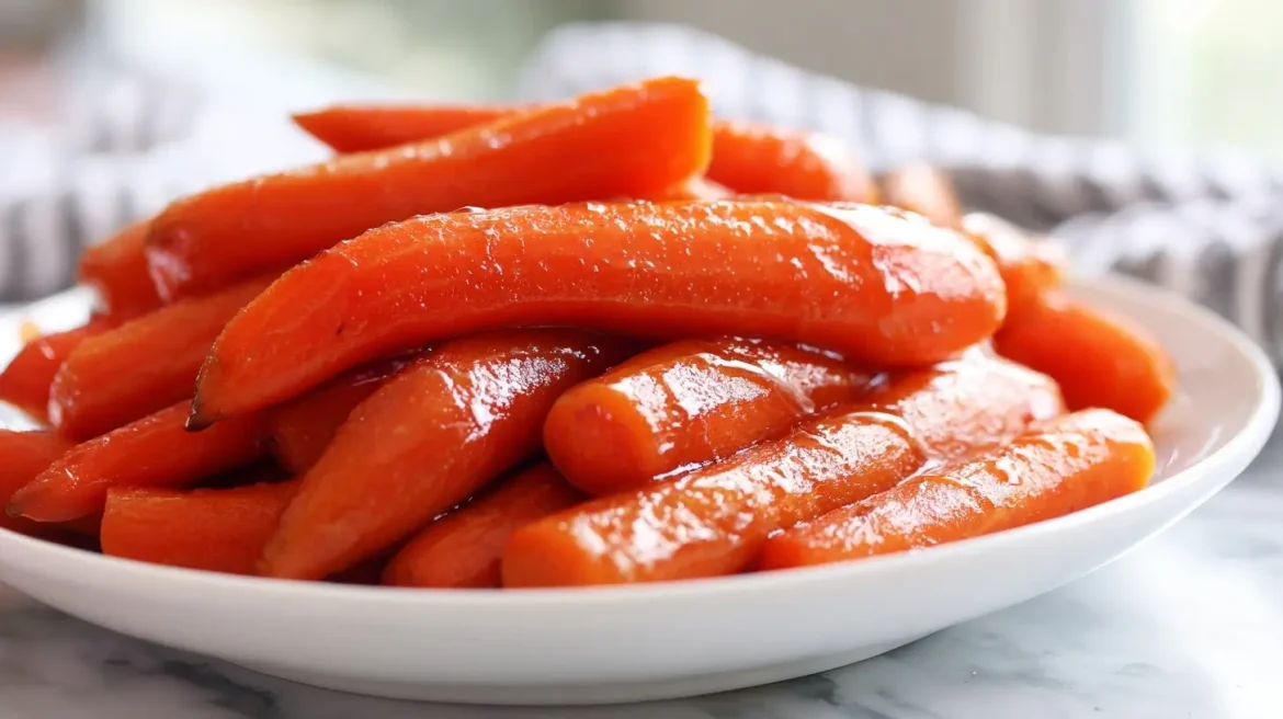 Glasierte Möhren, perfekt zubereitet im Airfryer für ein köstliches und gesundes Gericht.