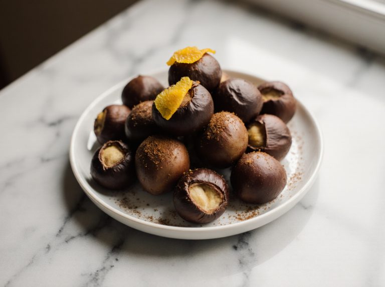 Leckere Glühwein-Kastanien aus der Heißluftfritteuse frisch zubereitet.