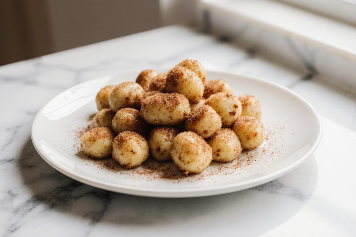 Gnocchi Zimt Zucker zubereitet im Airfryer