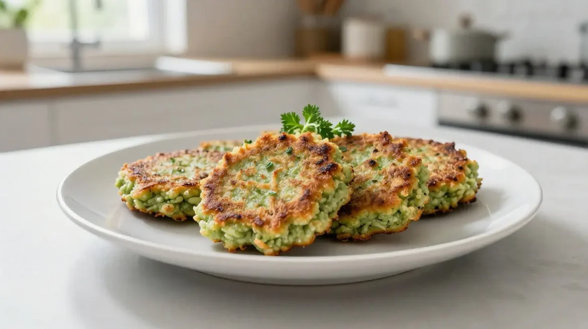 Leckere Grünkernbratlinge, knusprig zubereitet im Airfryer für eine gesunde Mahlzeit.