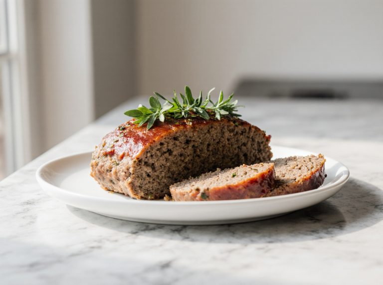 Leckerer Hackbraten aus der Heißluftfritteuse, perfekt für jedes Abendessen.