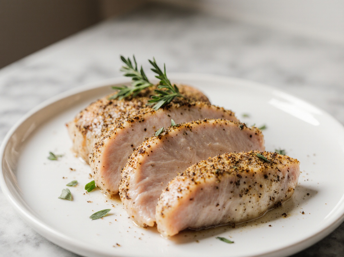 Leckeres Hähnchengeschnetzeltes in der Heißluftfritteuse zubereitet.