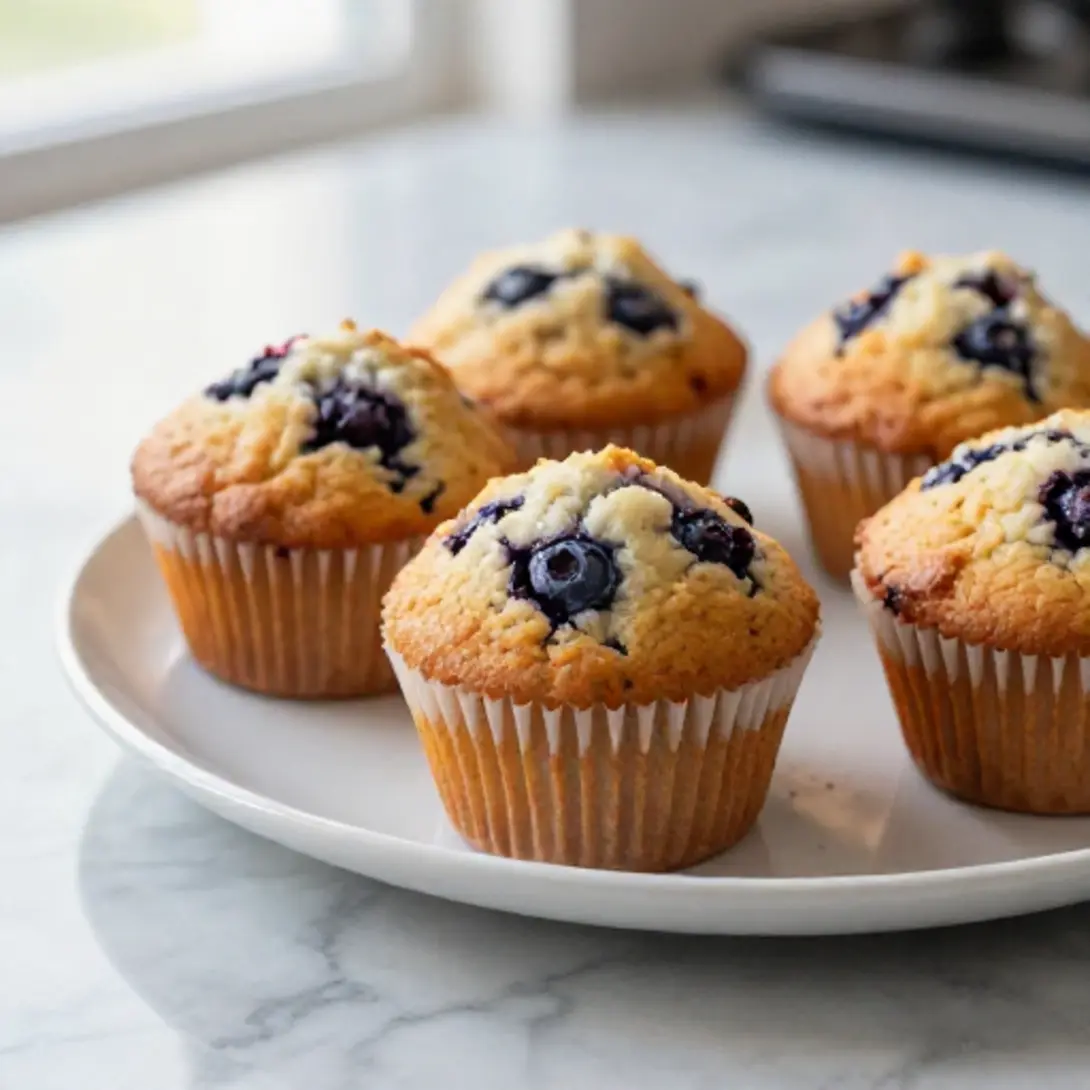 Heidelbeer-Muffins aus der Heißluftfritteuse, perfekt für jeden Anlass.