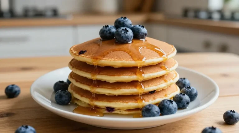 Heidelbeer-Pfannkuchen im Airfryer Leckere Heidelbeer-Pfannkuchen, die perfekt im Airfryer zubereitet werden.