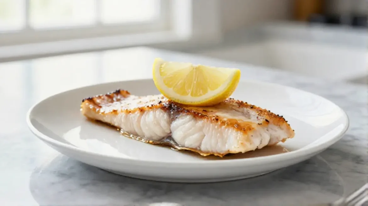 Heilbutt aus der Heißluftfritteuse für ein perfektes Abendessen.