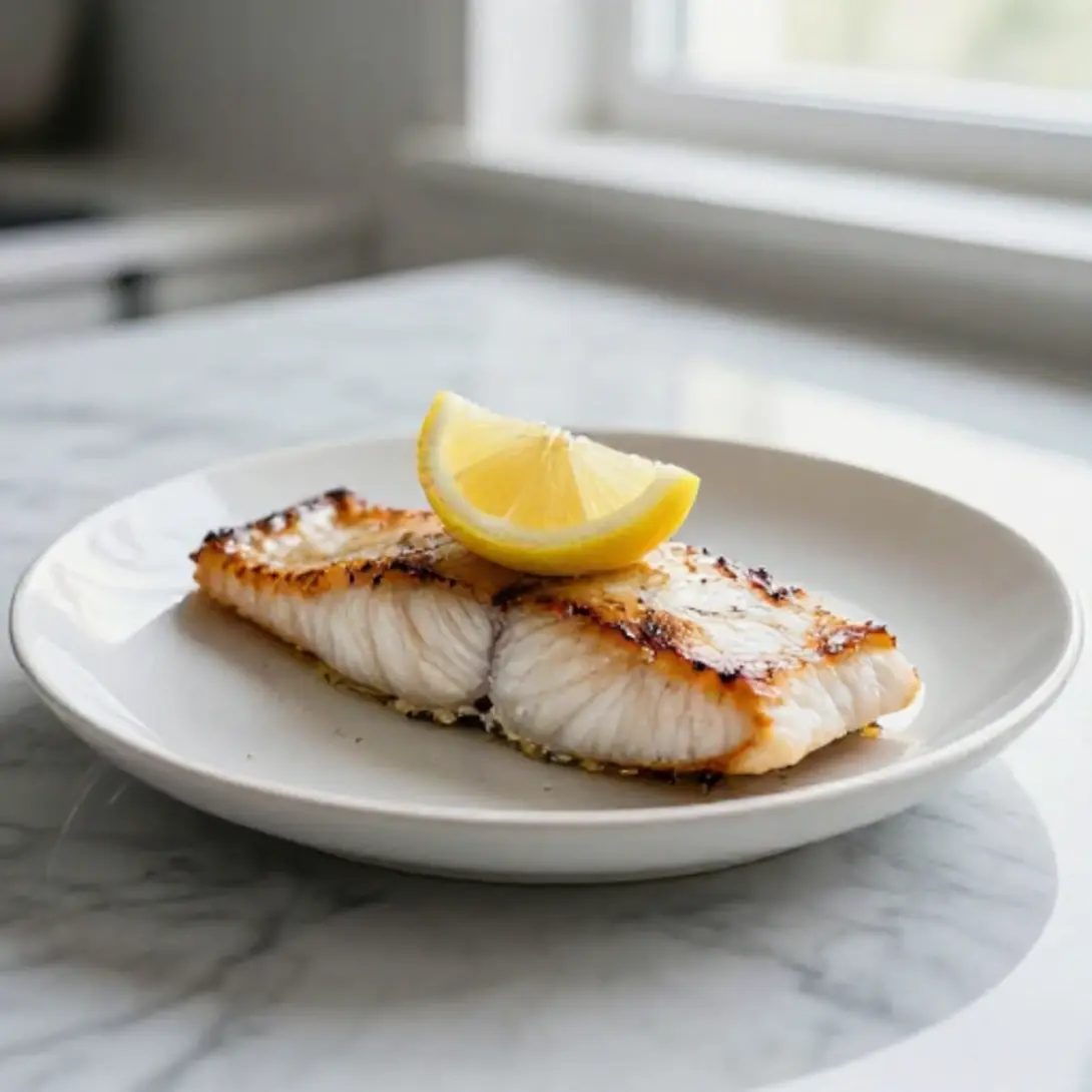 Zubereitung von Heilbutt aus der Heißluftfritteuse - einfach und lecker.