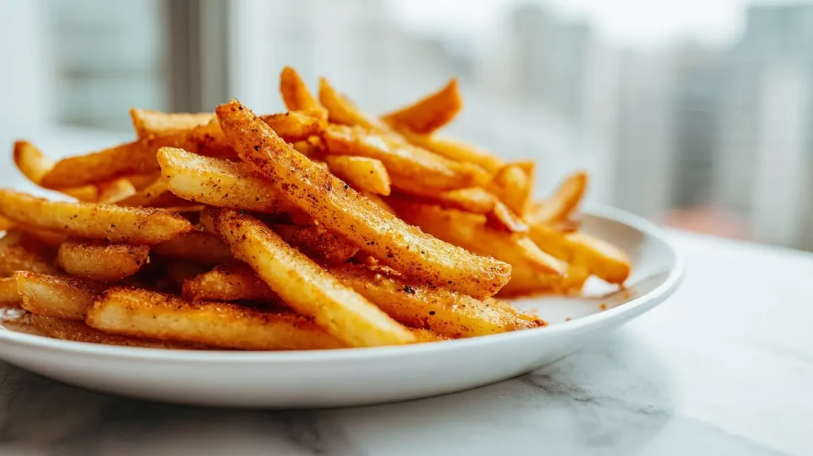 Leckere Heißluftfritteusen Pommes im Airfryer zubereiten.
