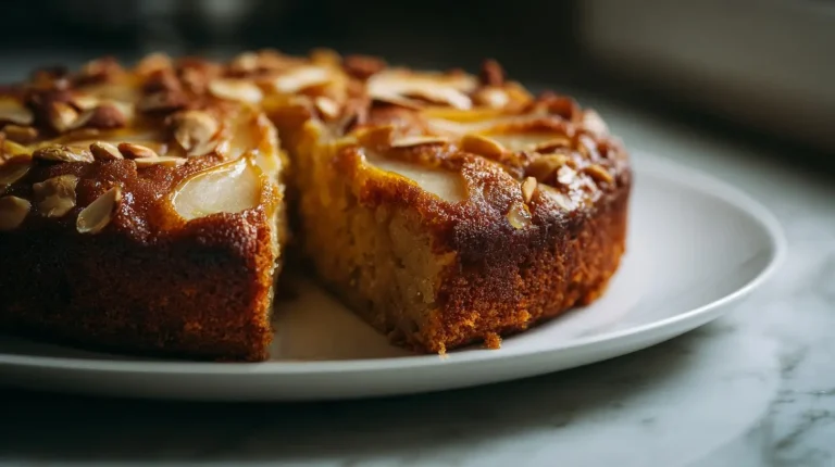 Heißluftfritteuse Birnen-Mandel-Kuchen in der leckersten Variante.