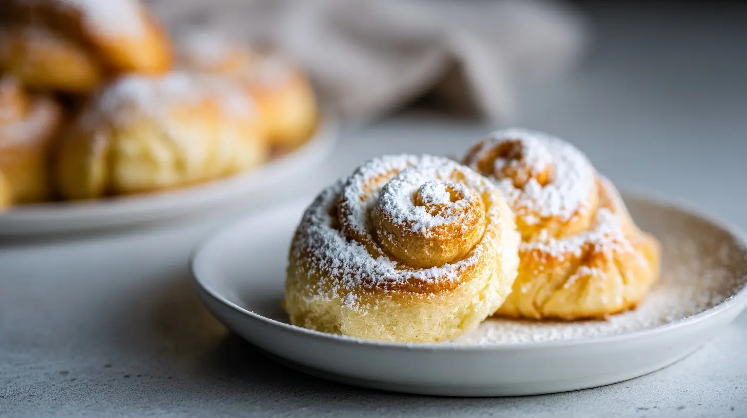 Leckere Heißluftfritteuse Marzipan-Schnecken frisch zubereitet.