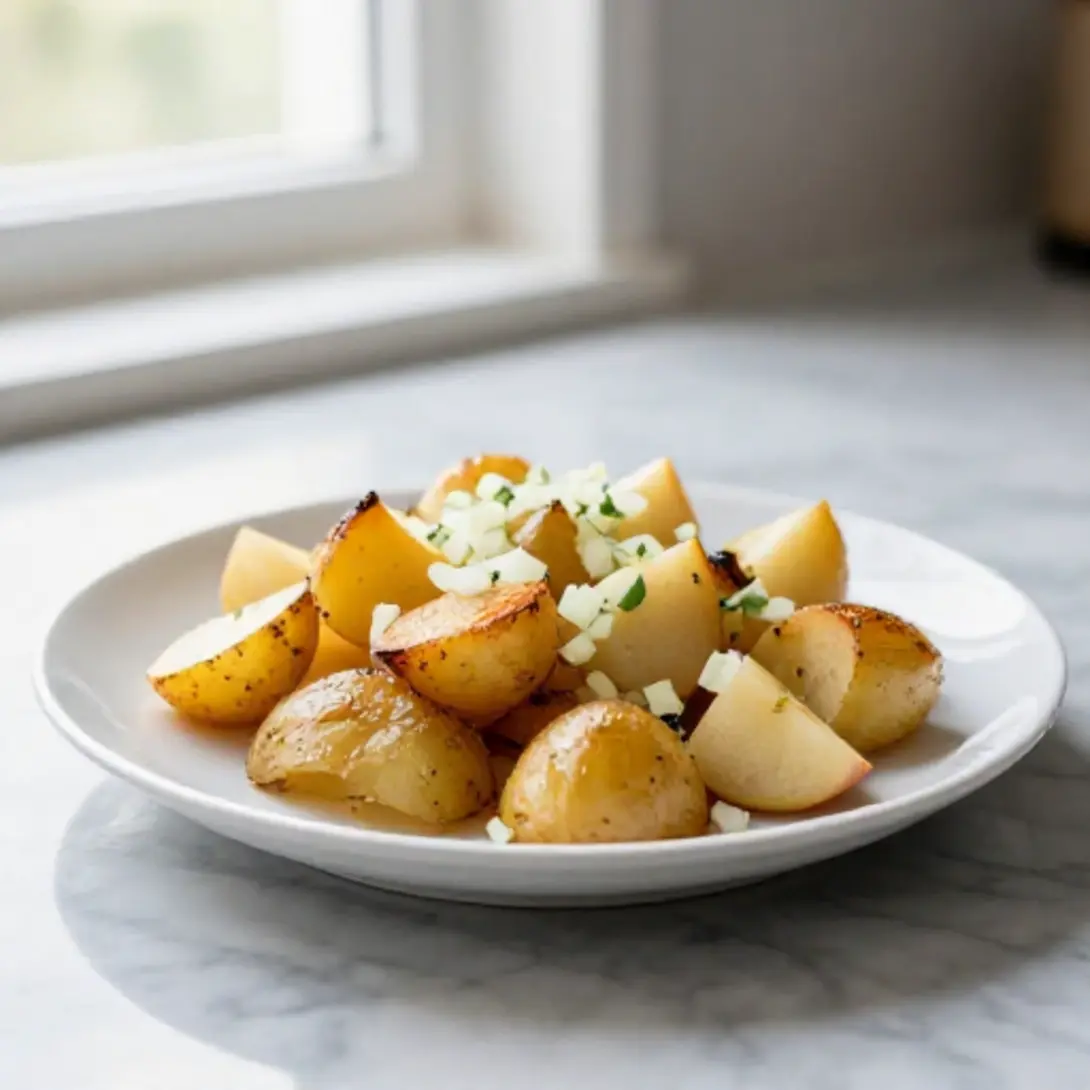 Himmel und Erde aus der Heißluftfritteuse, eine traditionelle Speise neu interpretiert.