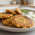 Knusprige Hirse-Bratlinge aus der Heißluftfritteuse für eine gesunde Mahlzeit.