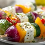 Hirtenkäse-Gemüse-Spieße aus dem Airfryer sind eine leckere und gesunde Snack-Option.