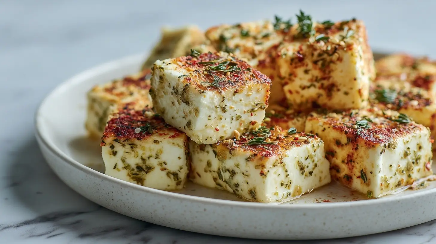 Hirtenkäse in der Heißluftfritteuse lecker zubereitet.