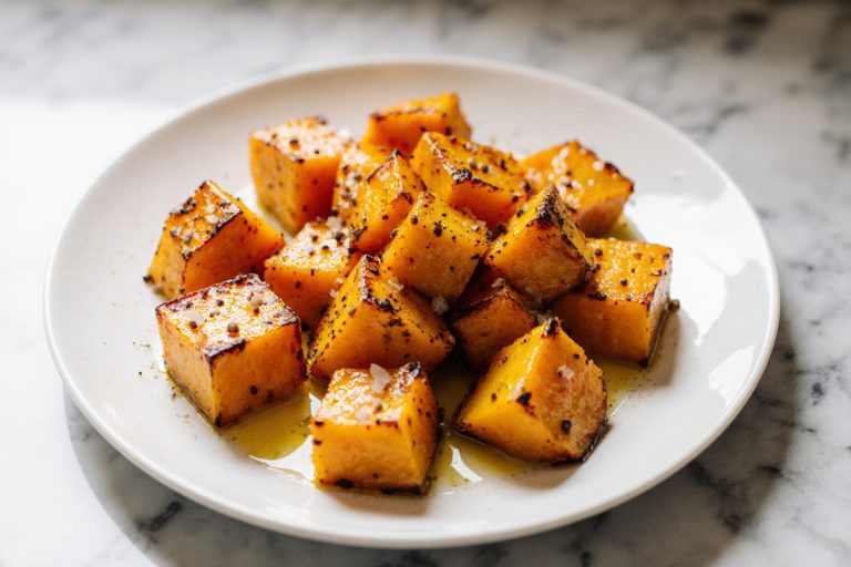 Hokkaido Kürbis in der Heißluftfritteuse zubereitet