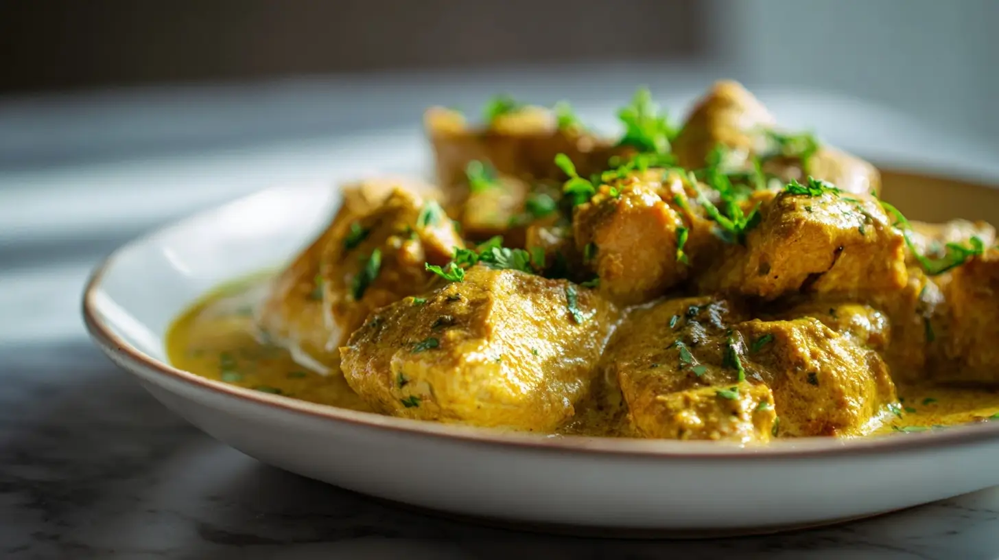 Indisches Curry zubereitet in der Heißluftfritteuse.