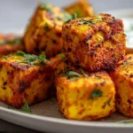 Indisches Tandoori-Paneer zubereitet im Airfryer für ein gesundes und leckeres Gericht.