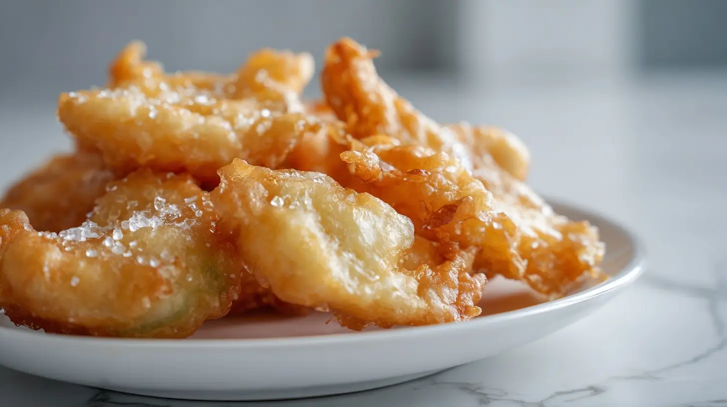 Köstliche japanische Tempura im Heißluftfritteuse zubereitet.