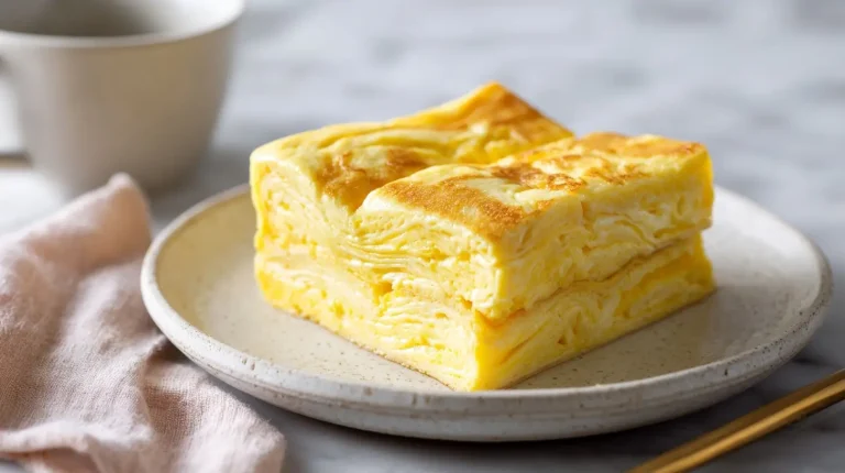Japanisches Tamagoyaki Omelett im Airfryer, eine leckere und fluffige Spezialität.