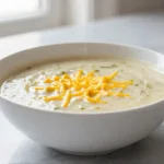 Käse-Lauch-Suppe, einfach und lecker im Airfryer zubereitet.