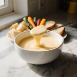 Lecker Käsefondue im Airfryer zubereitet.