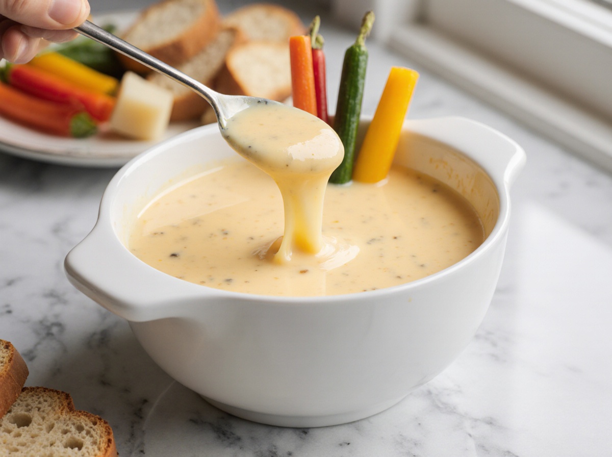 Käsefondue im Airfryer - Leckeres Rezept für schmelzenden Käse.