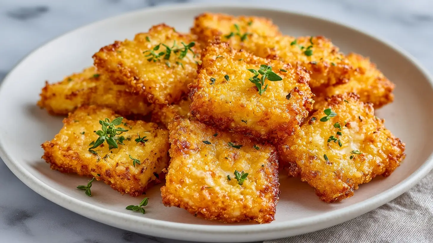 Käsegebäck, frisch zubereitet in der Heißluftfritteuse.