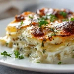 Leckeres Kartoffel-Gratin mit Trüffel im Airfryer zubereitet.
