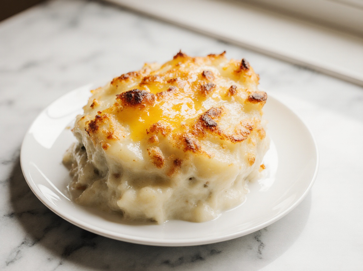 Leckeres Kartoffelgratin in der Heißluftfritteuse zubereitet.