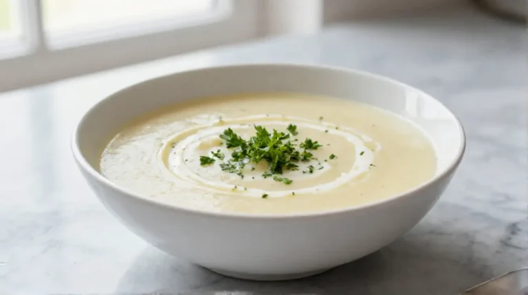 Leckere Kartoffelsuppe aus der Heißluftfritteuse.