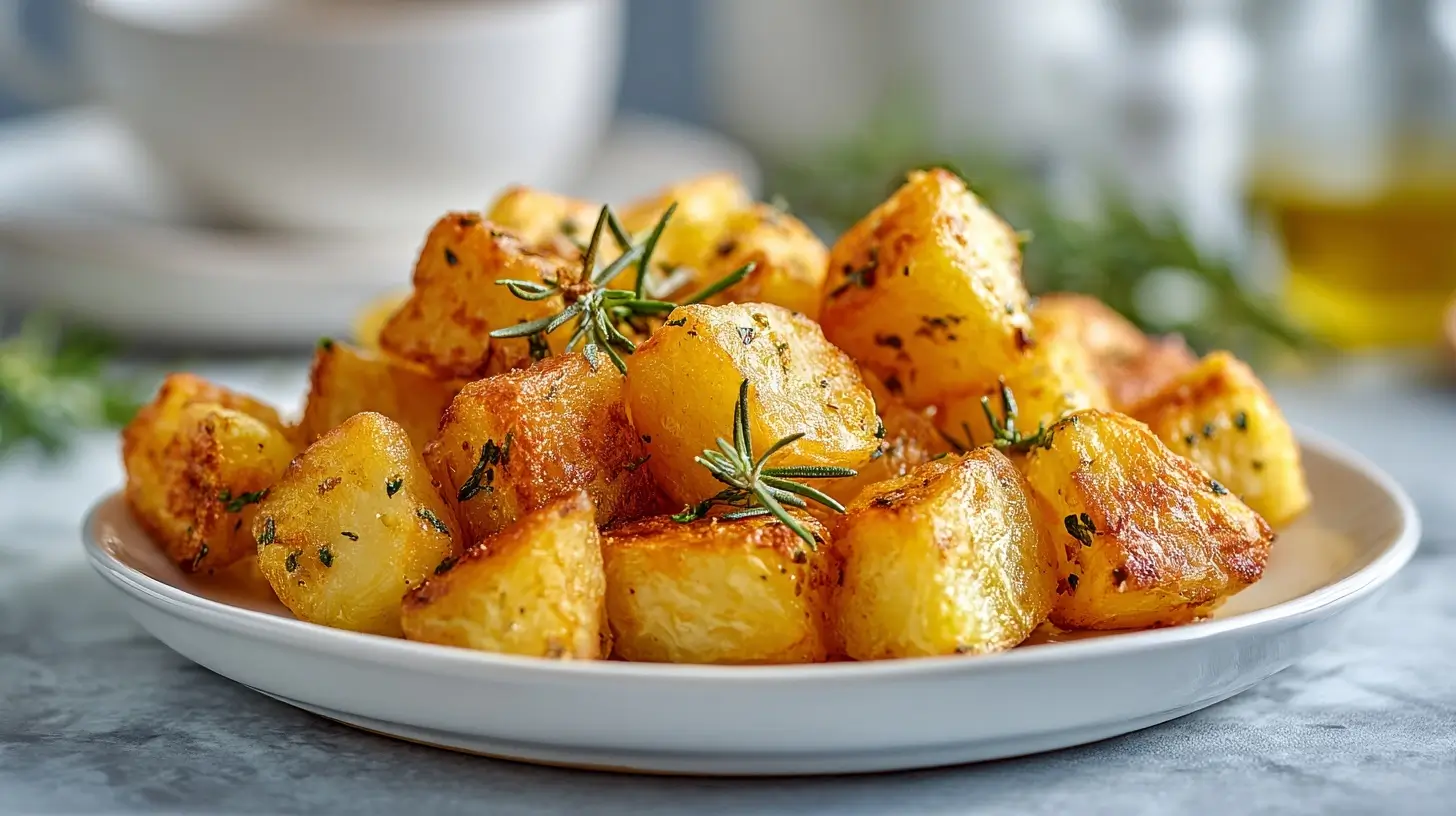 Leckere Kartoffelwürfel aus der Heißluftfritteuse für eine gesunde Beilage.
