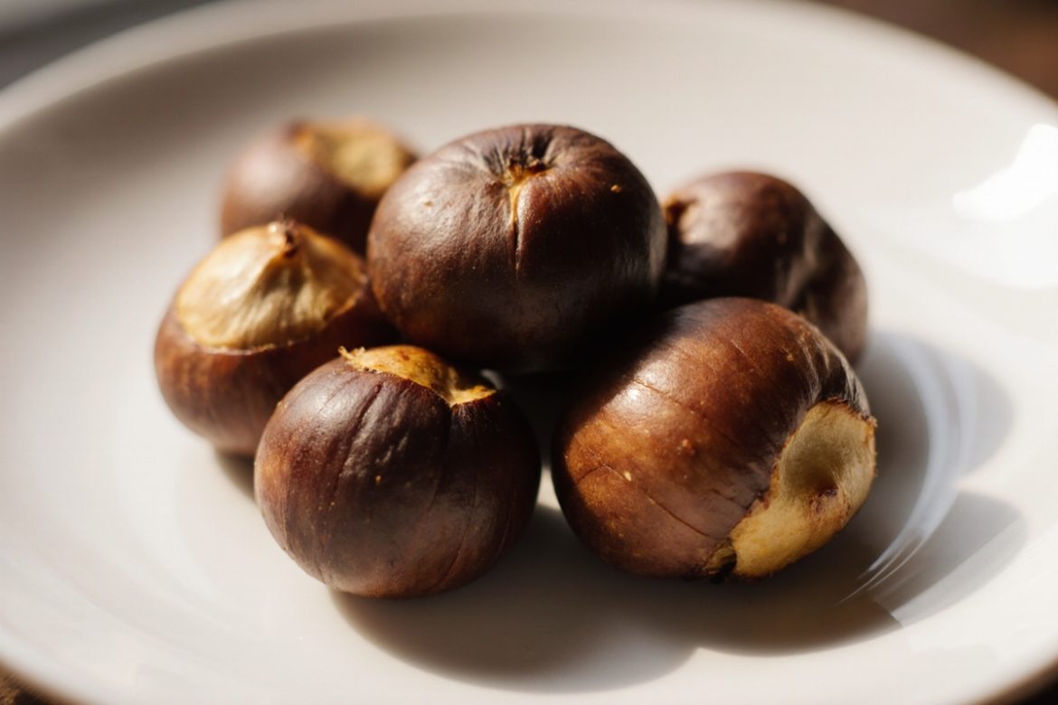 Leckere Kastanien, perfekt im Airfryer geröstet.