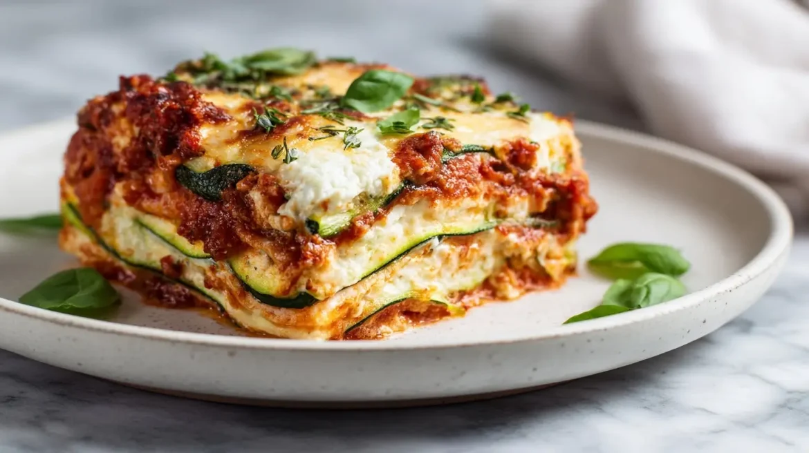 Keto Zucchini Lasagne im Airfryer - lecker und gesund.