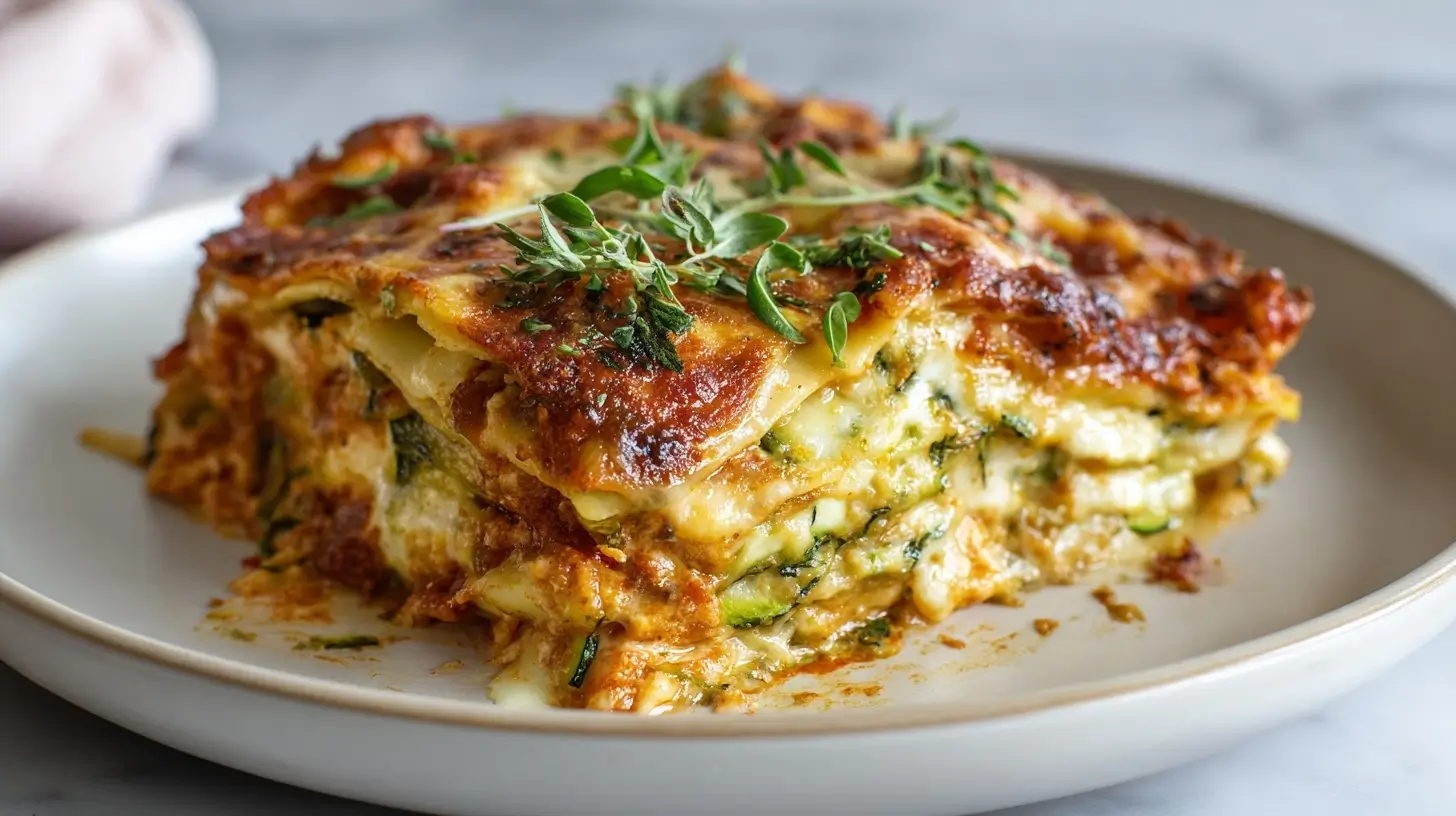 Keto Zucchini Lasagne in der Heißluftfritteuse für ein gesundes Abendessen.