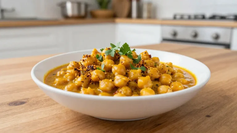Kichererbsen-Curry aus der Heißluftfritteuse Leckeres Kichererbsen-Curry aus der Heißluftfritteuse mit buntem Gemüse.