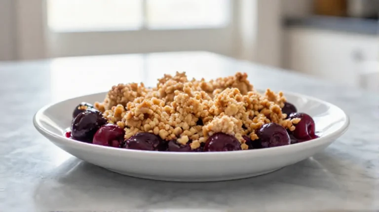 Kirschstreusel im Airfryer – ein saftiger Genuss.