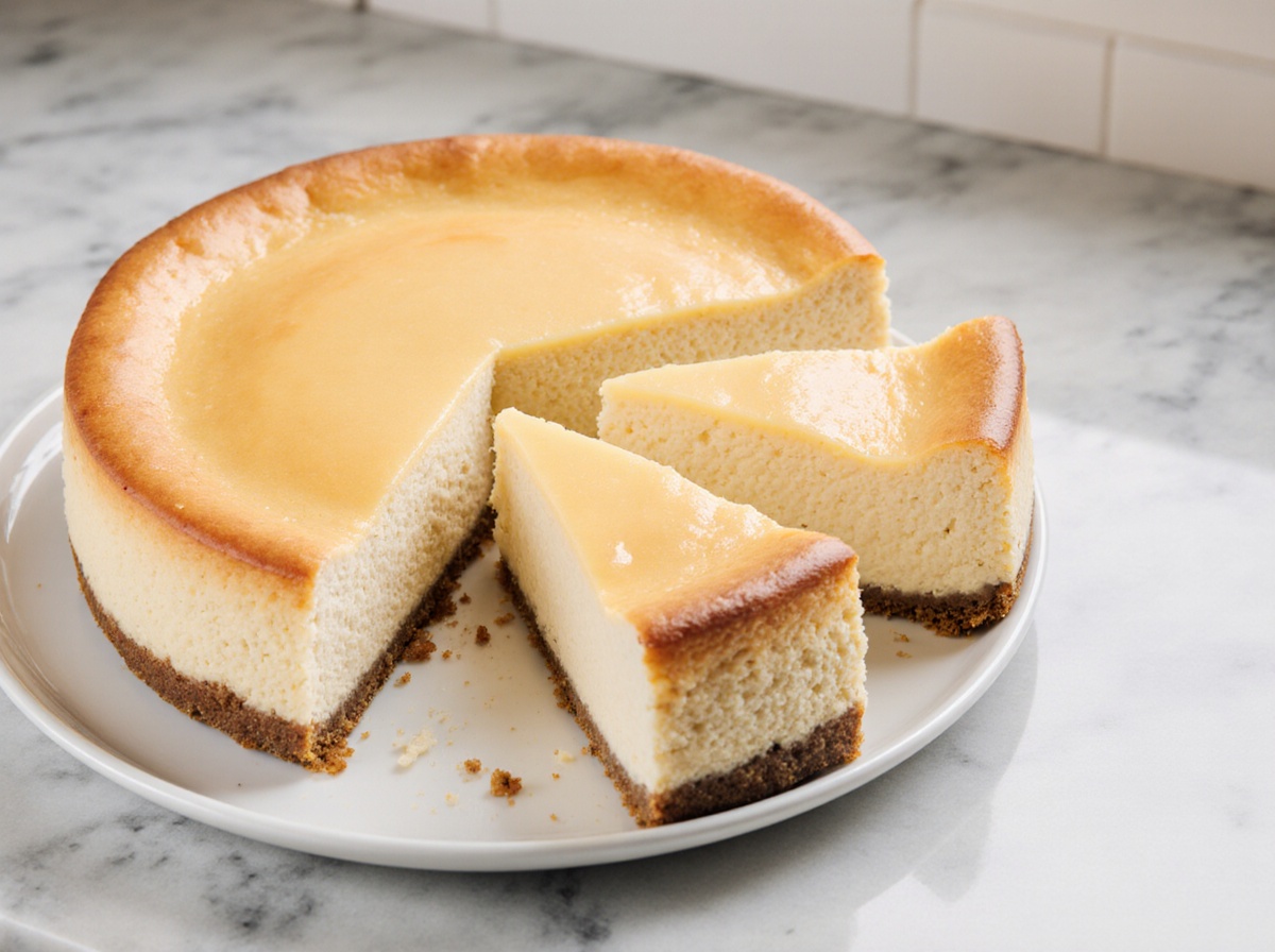 Kleiner Käsekuchen in der Heißluftfritteuse gebacken.