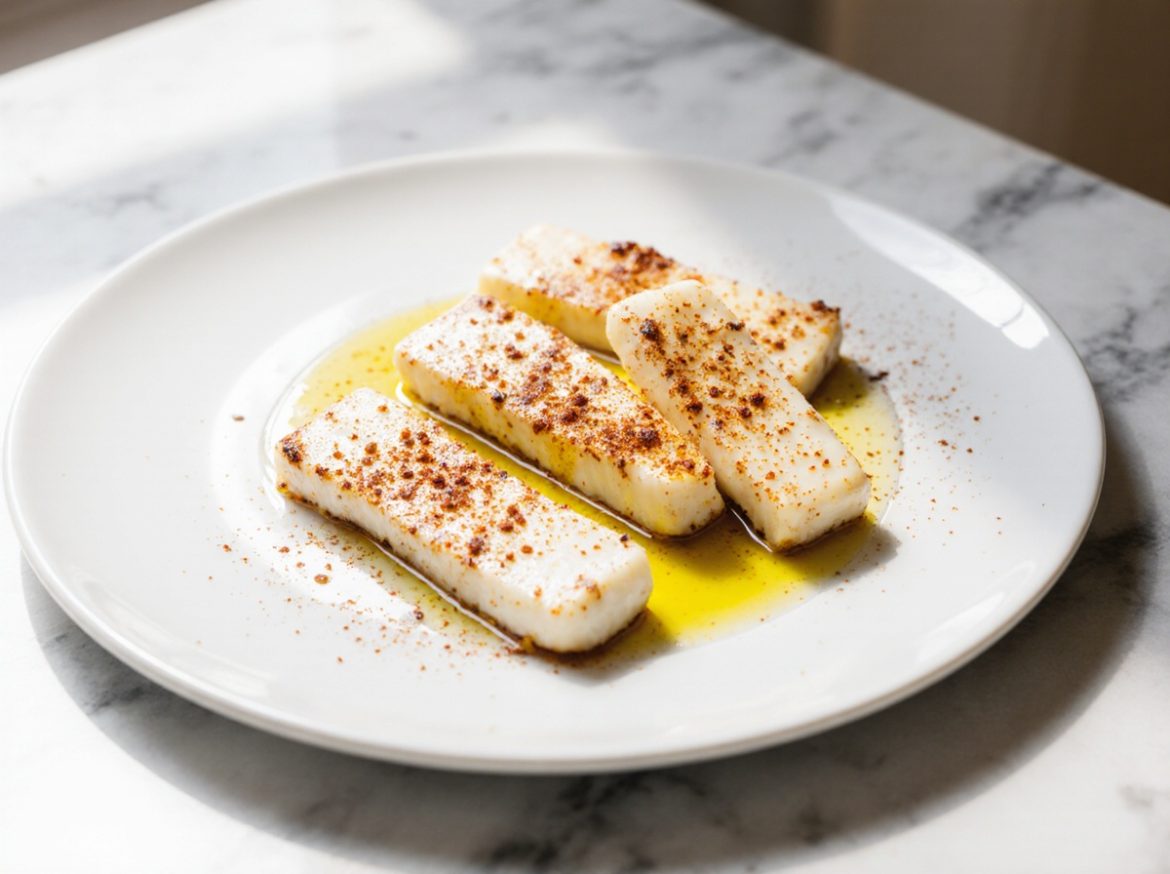 Knuspriger Halloumi aus der Heißluftfritteuse für einen gesunden Snack.