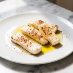 Knuspriger Halloumi aus der Heißluftfritteuse für einen gesunden Snack.