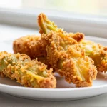 Kohlrabi-Schnitzel, knusprig und lecker zubereitet im Airfryer.