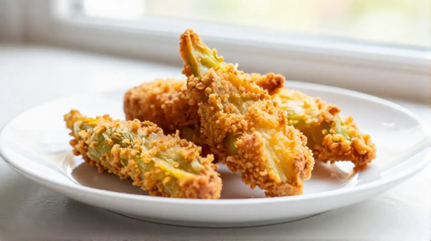 Kohlrabi-Schnitzel, knusprig und lecker zubereitet im Airfryer.
